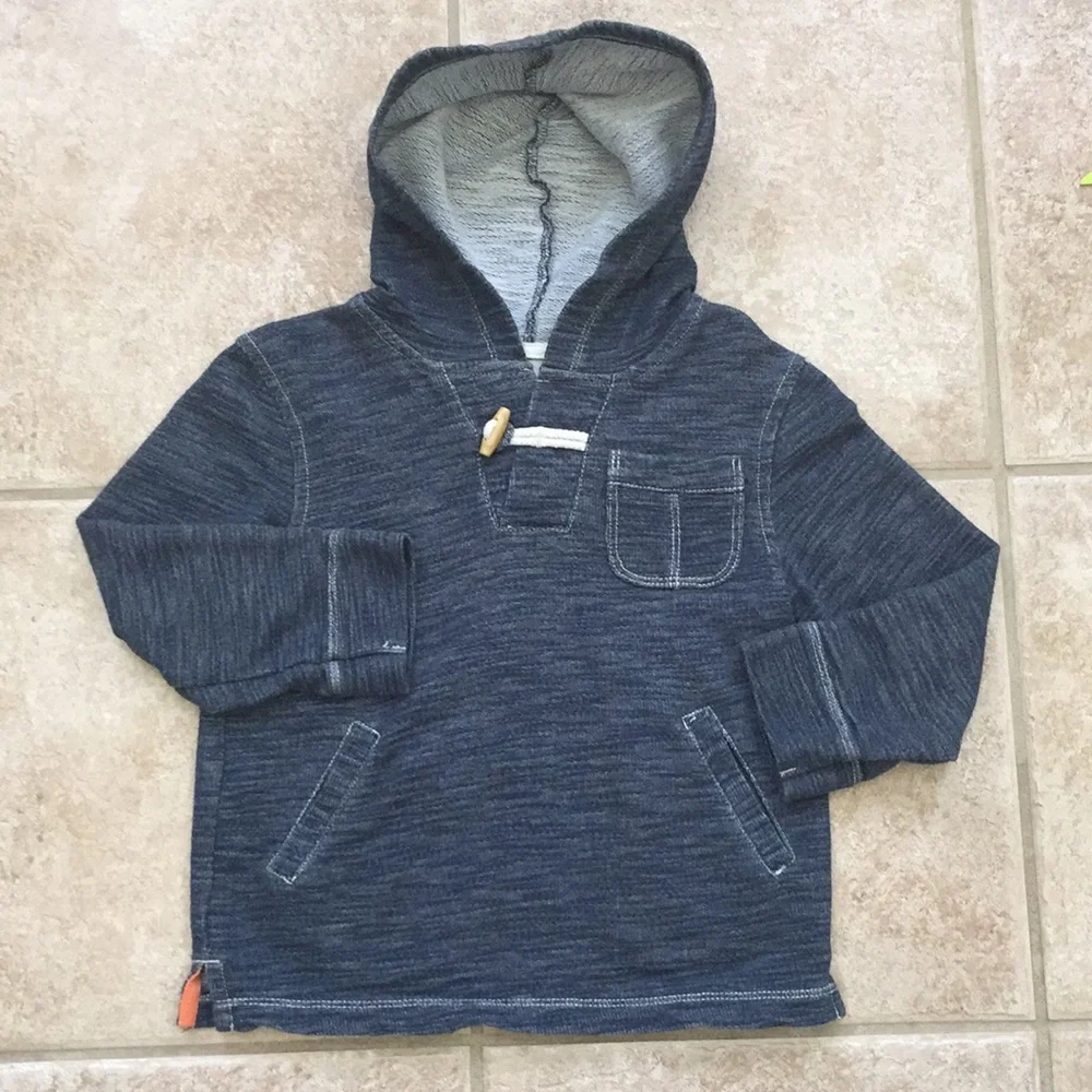 OshKosh B'gosh Boys Denim Look Hoodie Marled Pocket Tee Shirt